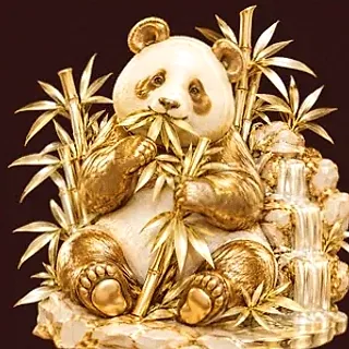 Panda eating bamboo — Slota